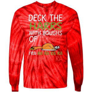 Christmas Deck The Harrs Fra Ra Ra Funny Turkey Tie-Dye Long Sleeve Shirt