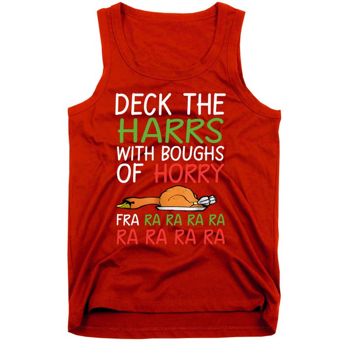 Christmas Deck The Harrs Fra Ra Ra Funny Turkey Tank Top