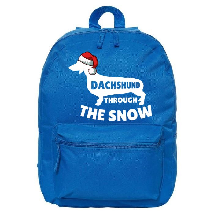 Christmas Dashing Through The Snow Dachshund Gift 16 in Basic Backpack