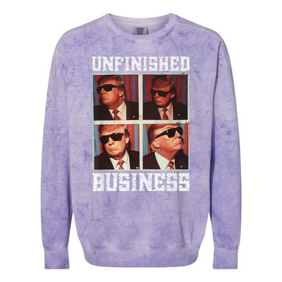 Cool Donald Trump Returns Second Term Unfinished Business Colorblast Crewneck Sweatshirt