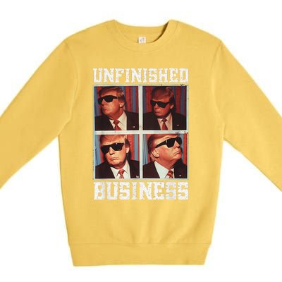 Cool Donald Trump Returns Second Term Unfinished Business Premium Crewneck Sweatshirt