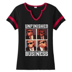 Cool Donald Trump Returns Second Term Unfinished Business Ladies Halftime Notch Neck Tee