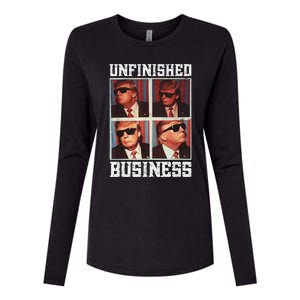 Cool Donald Trump Returns Second Term Unfinished Business Womens Cotton Relaxed Long Sleeve T-Shirt