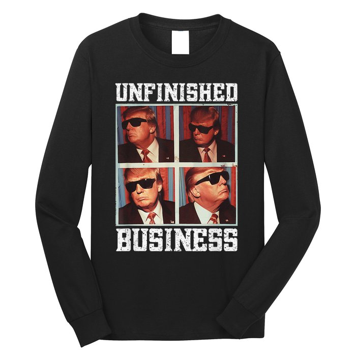 Cool Donald Trump Returns Second Term Unfinished Business Long Sleeve Shirt