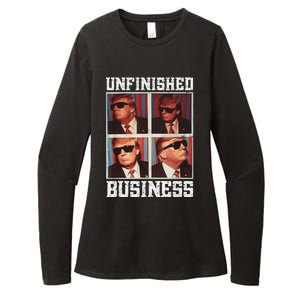 Cool Donald Trump Returns Second Term Unfinished Business Womens CVC Long Sleeve Shirt