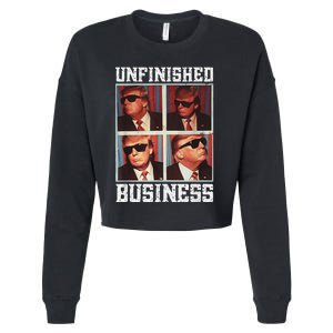 Cool Donald Trump Returns Second Term Unfinished Business Cropped Pullover Crew