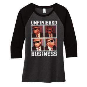 Cool Donald Trump Returns Second Term Unfinished Business Women's Tri-Blend 3/4-Sleeve Raglan Shirt