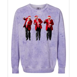 Christmas Donald Trump President 2024 Dancing Funny Santa Colorblast Crewneck Sweatshirt