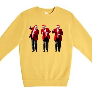 Christmas Donald Trump President 2024 Dancing Funny Santa Premium Crewneck Sweatshirt