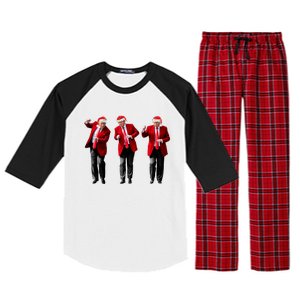 Christmas Donald Trump President 2024 Dancing Funny Santa Raglan Sleeve Pajama Set