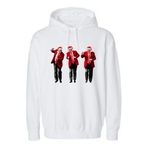 Christmas Donald Trump President 2024 Dancing Funny Santa Garment-Dyed Fleece Hoodie