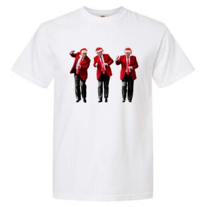 Christmas Donald Trump President 2024 Dancing Funny Santa Garment-Dyed Heavyweight T-Shirt