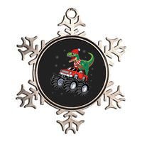 Christmas Dinosaur T Rex Riding Monster Truck Metallic Star Ornament