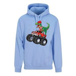 Christmas Dinosaur T Rex Riding Monster Truck Unisex Surf Hoodie