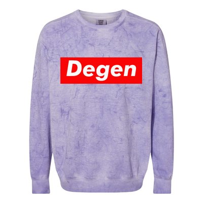 Cryptocurrency Day Trader Gifts Degen Crypto Colorblast Crewneck Sweatshirt