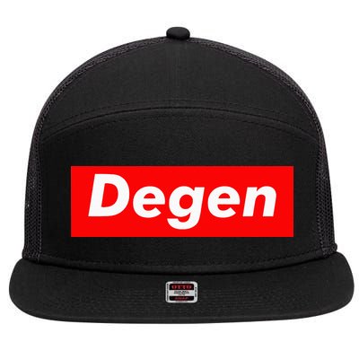 Cryptocurrency Day Trader Gifts Degen Crypto 7 Panel Mesh Trucker Snapback Hat