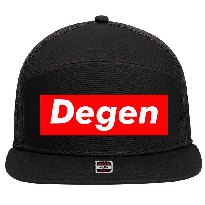 Cryptocurrency Day Trader Gifts Degen Crypto 7 Panel Mesh Trucker Snapback Hat