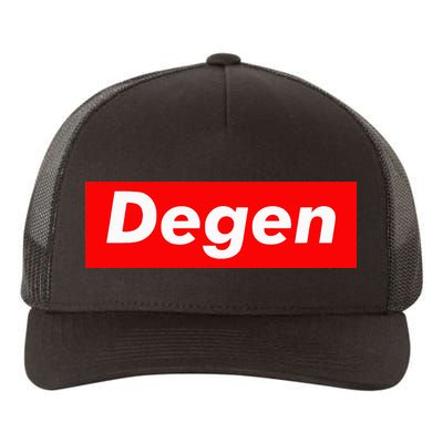 Cryptocurrency Day Trader Gifts Degen Crypto Yupoong Adult 5-Panel Trucker Hat