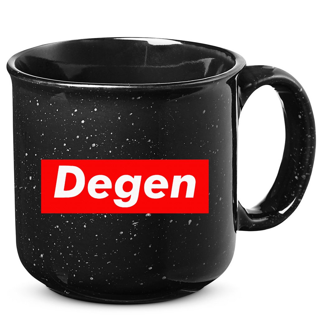 Cryptocurrency Day Trader Gifts Degen Crypto 15oz Campfire Ceramic Mug