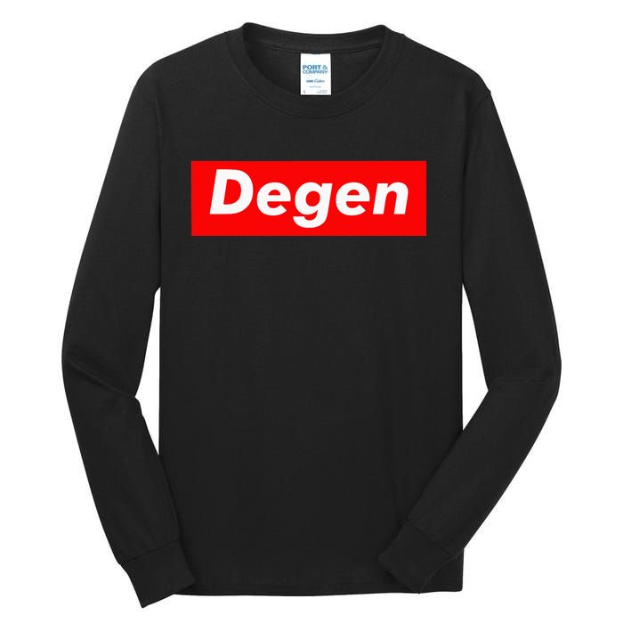 Cryptocurrency Day Trader Gifts Degen Crypto Tall Long Sleeve T-Shirt