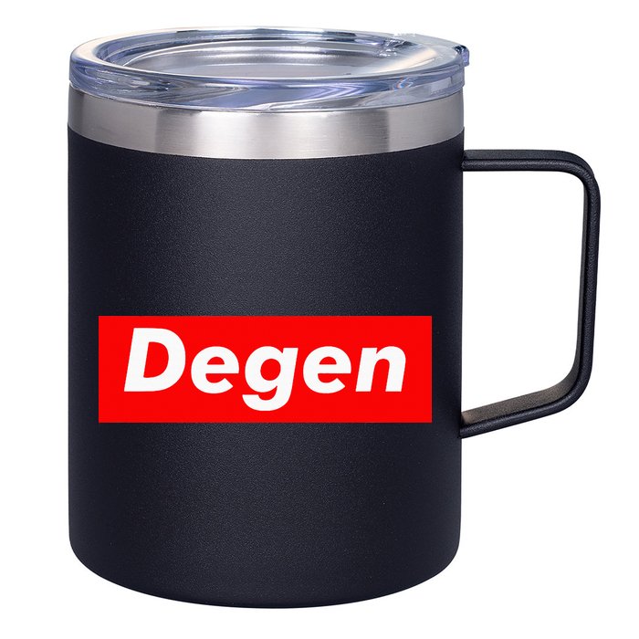 Cryptocurrency Day Trader Gifts Degen Crypto 12oz Stainless Steel Coffee Mug
