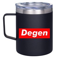 Cryptocurrency Day Trader Gifts Degen Crypto 12oz Stainless Steel Coffee Mug