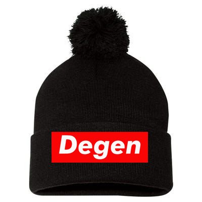 Cryptocurrency Day Trader Gifts Degen Crypto Pom Pom 12in Knit Beanie
