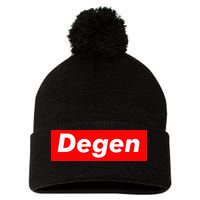 Cryptocurrency Day Trader Gifts Degen Crypto Pom Pom 12in Knit Beanie