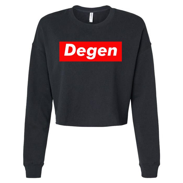 Cryptocurrency Day Trader Gifts Degen Crypto Cropped Pullover Crew