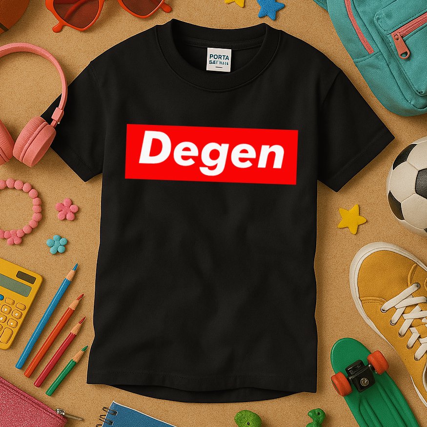 Cryptocurrency Day Trader Gifts Degen Crypto Kids T-Shirt