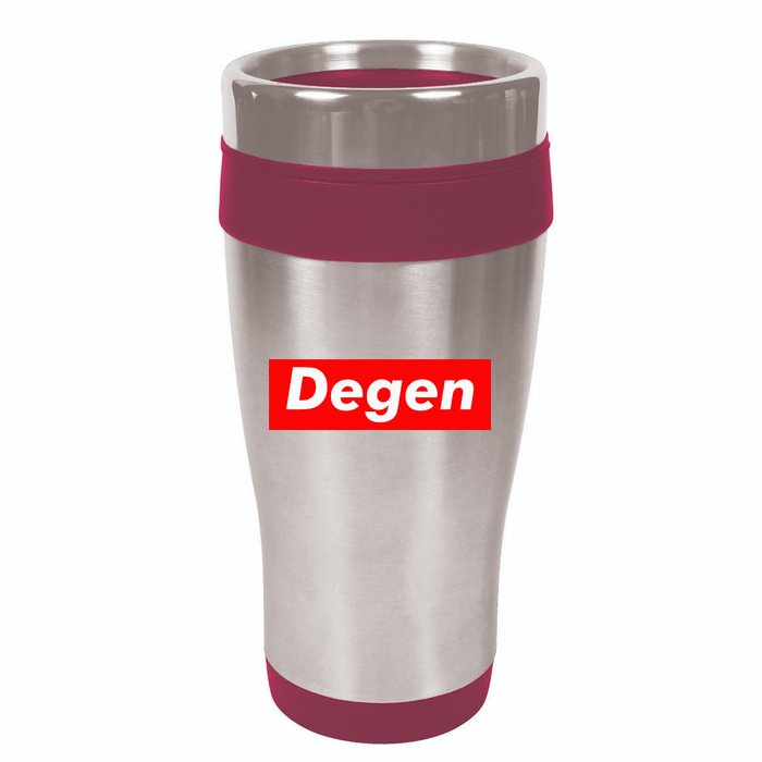 Cryptocurrency Day Trader Gifts Degen Crypto 16oz Travel Tumbler