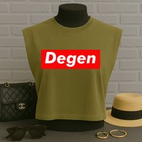 Cryptocurrency Day Trader Gifts Degen Crypto Garment-Dyed Women's Muscle Tee