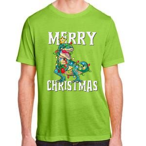 Christmas Dinosaur Tree Rex Pajamas Merry Christmas Boy Adult ChromaSoft Performance T-Shirt