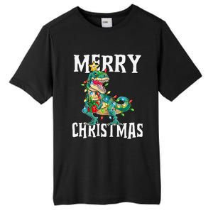 Christmas Dinosaur Tree Rex Pajamas Merry Christmas Boy Tall Fusion ChromaSoft Performance T-Shirt