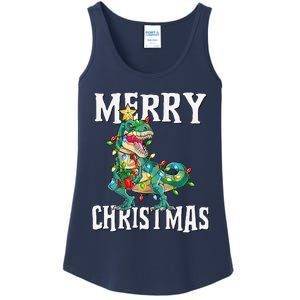 Christmas Dinosaur Tree Rex Pajamas Merry Christmas Boy Ladies Essential Tank