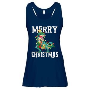 Christmas Dinosaur Tree Rex Pajamas Merry Christmas Boy Ladies Essential Flowy Tank