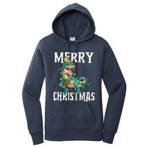 Christmas Dinosaur Tree Rex Pajamas Merry Christmas Boy Women's Pullover Hoodie