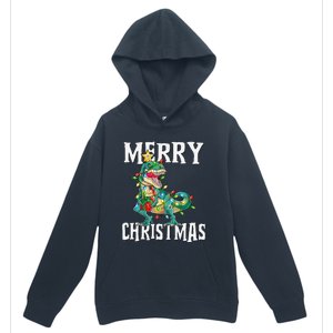 Christmas Dinosaur Tree Rex Pajamas Merry Christmas Boy Urban Pullover Hoodie