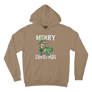 Christmas Dinosaur Tree Rex Pajamas Merry Christmas Boy Hoodie