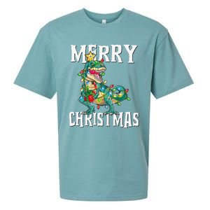 Christmas Dinosaur Tree Rex Pajamas Merry Christmas Boy Sueded Cloud Jersey T-Shirt