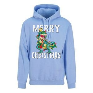 Christmas Dinosaur Tree Rex Pajamas Merry Christmas Boy Unisex Surf Hoodie