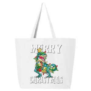 Christmas Dinosaur Tree Rex Pajamas Merry Christmas Boy 25L Jumbo Tote