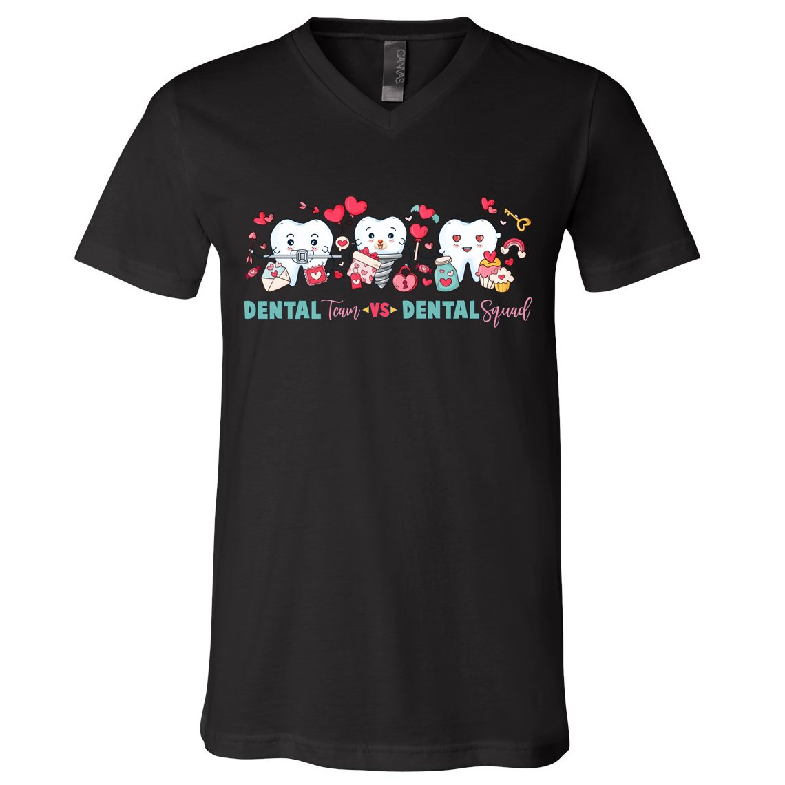 Cute Dental Team VS Dental Squad V-Neck T-Shirt