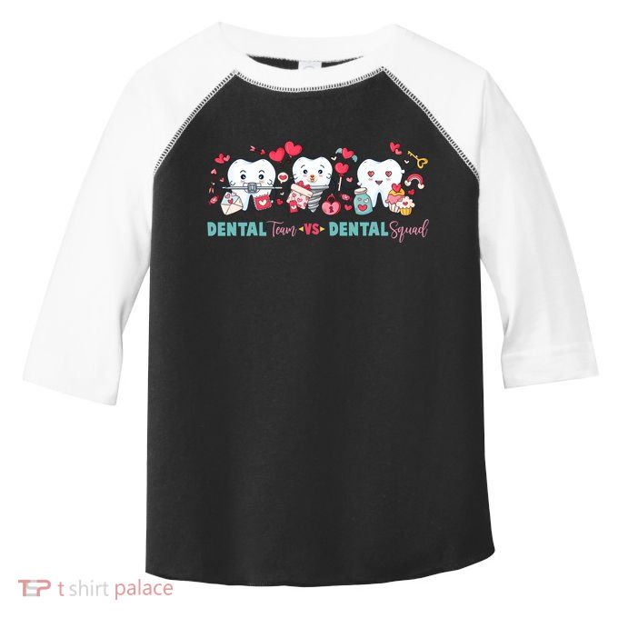 Cute Dental Team VS Dental Squad Toddler Fine Jersey T-Shirt
