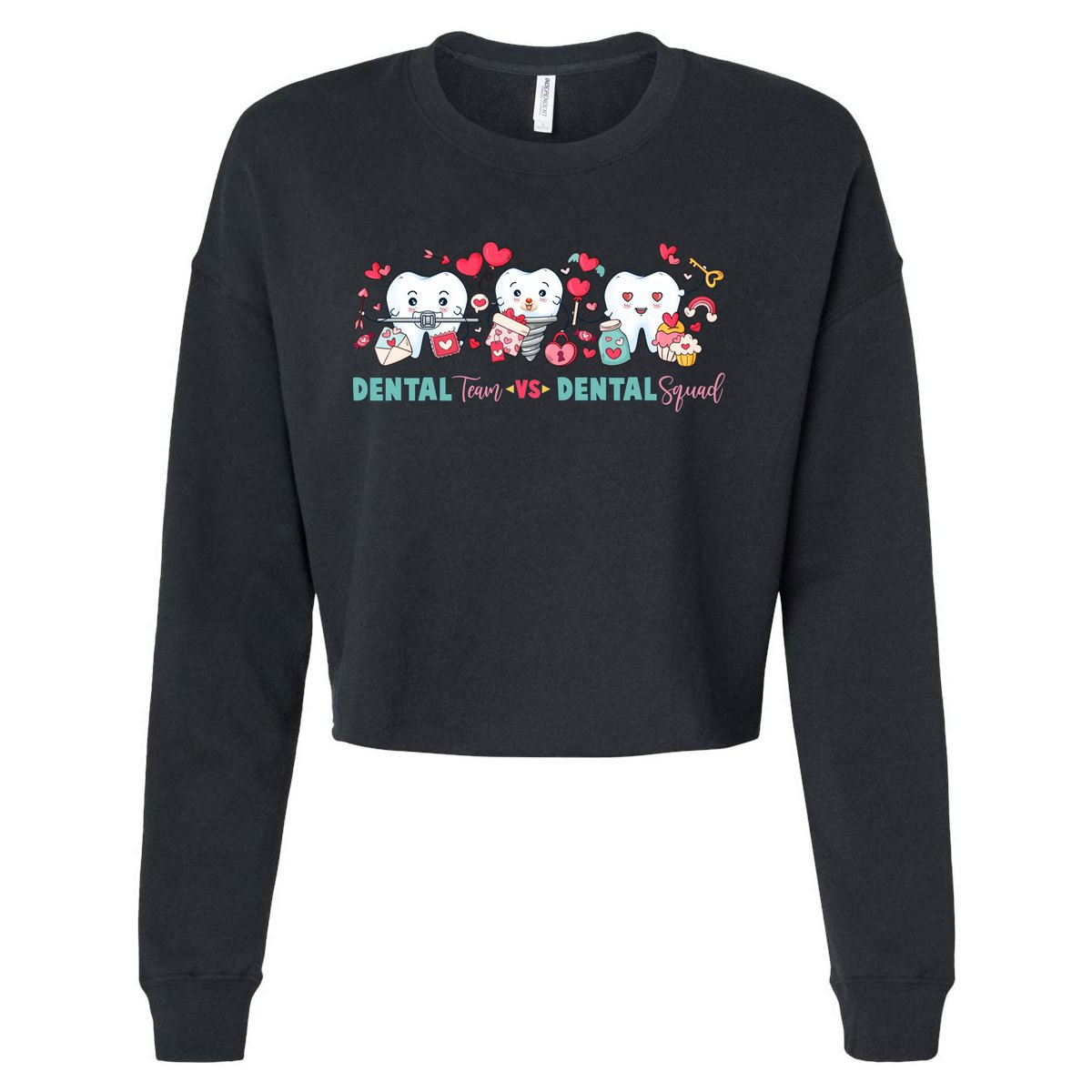 Cute Dental Team VS Dental Squad Cropped Pullover Crew