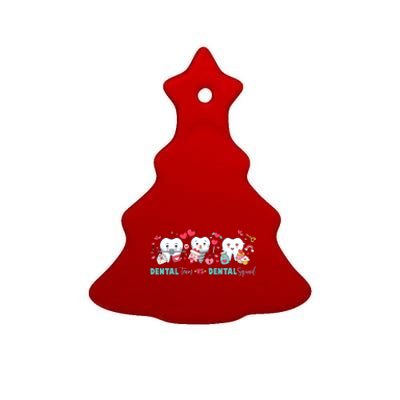 Cute Dental Team VS Dental Squad Ceramic Tree Ornament