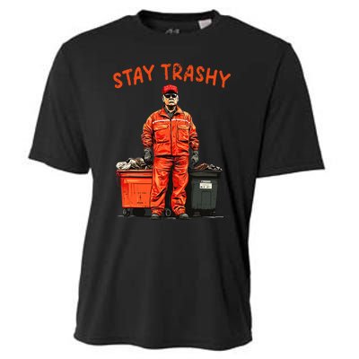 Cool Donald Trump Garbage Stay Trashy Funny Maga Trump 2024 Cooling Performance Crew T-Shirt