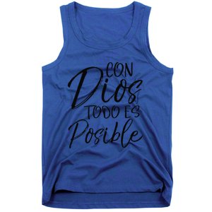 Con Dios Todo Es Posible Spanish Espanol Christian Tank Top