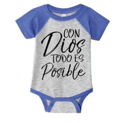 Con Dios Todo Es Posible Spanish Espanol Christian Infant Baby Jersey Bodysuit