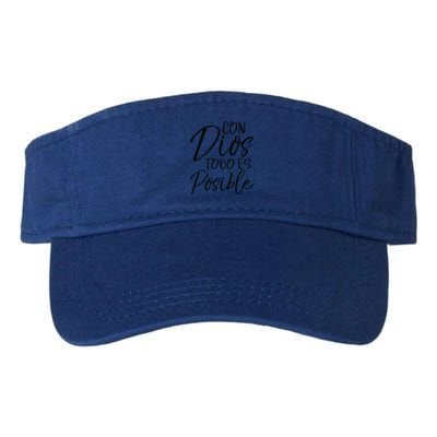 Con Dios Todo Es Posible Spanish Espanol Christian Valucap Bio-Washed Visor